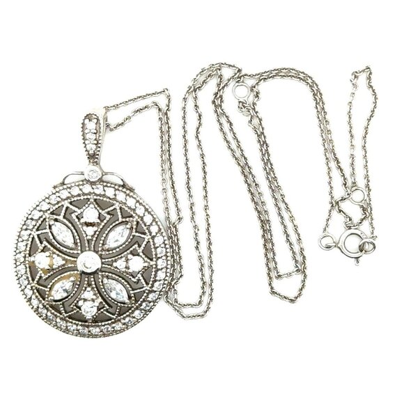 Art Deco Design 925 Silver Necklace - Picture 6 of 9